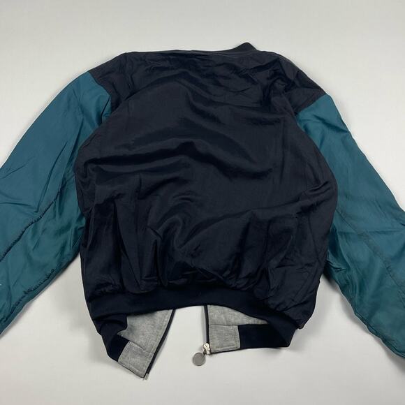 Vintage 90s Wilson Black & Green Windbreaker Gym Athletic Jacket Medium - Picture 7 of 8